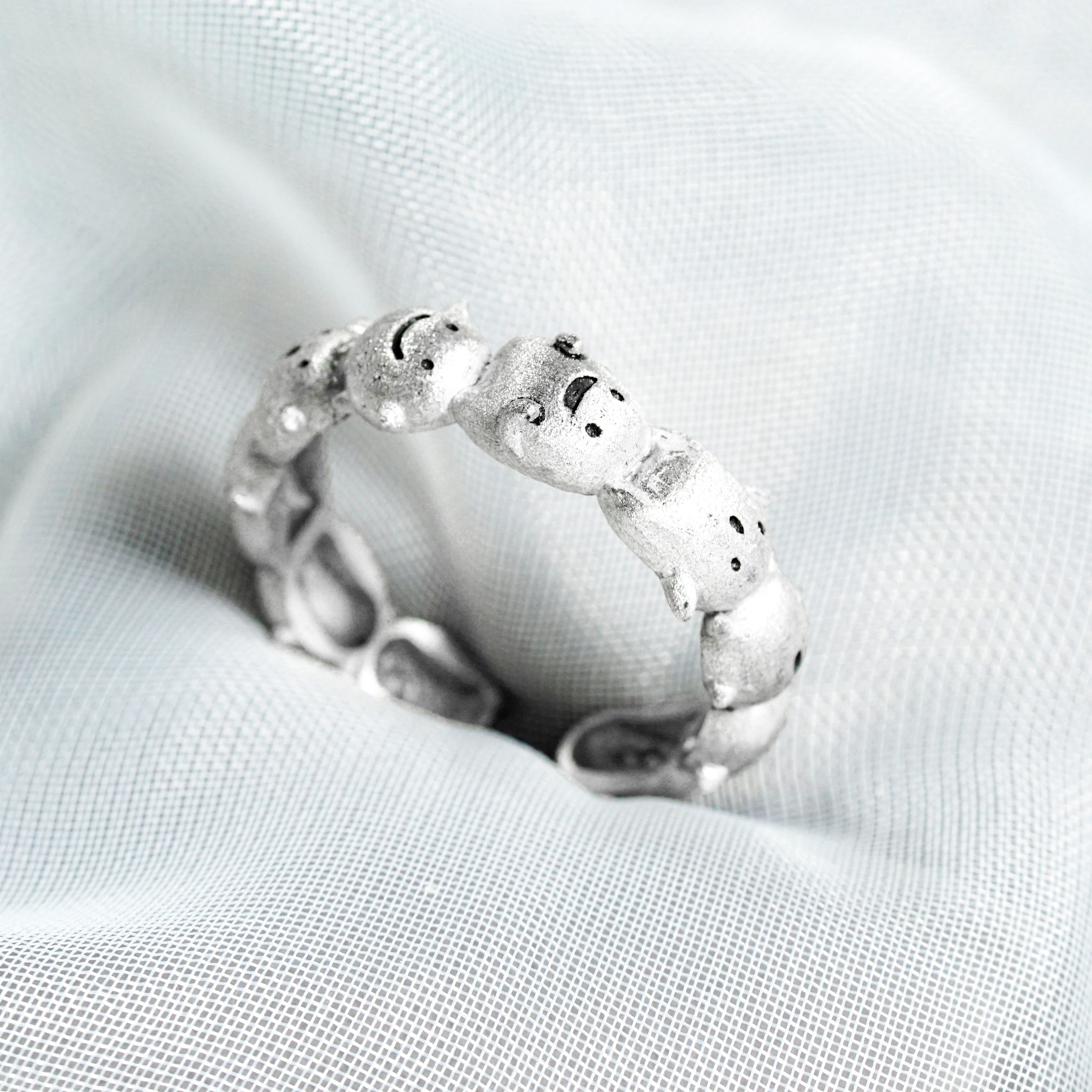 The Boy and the Heron-Inspired Warawara Ring, Custom 950 Silver Ring for Warawara Fans, Hanmade Jewelry for fans