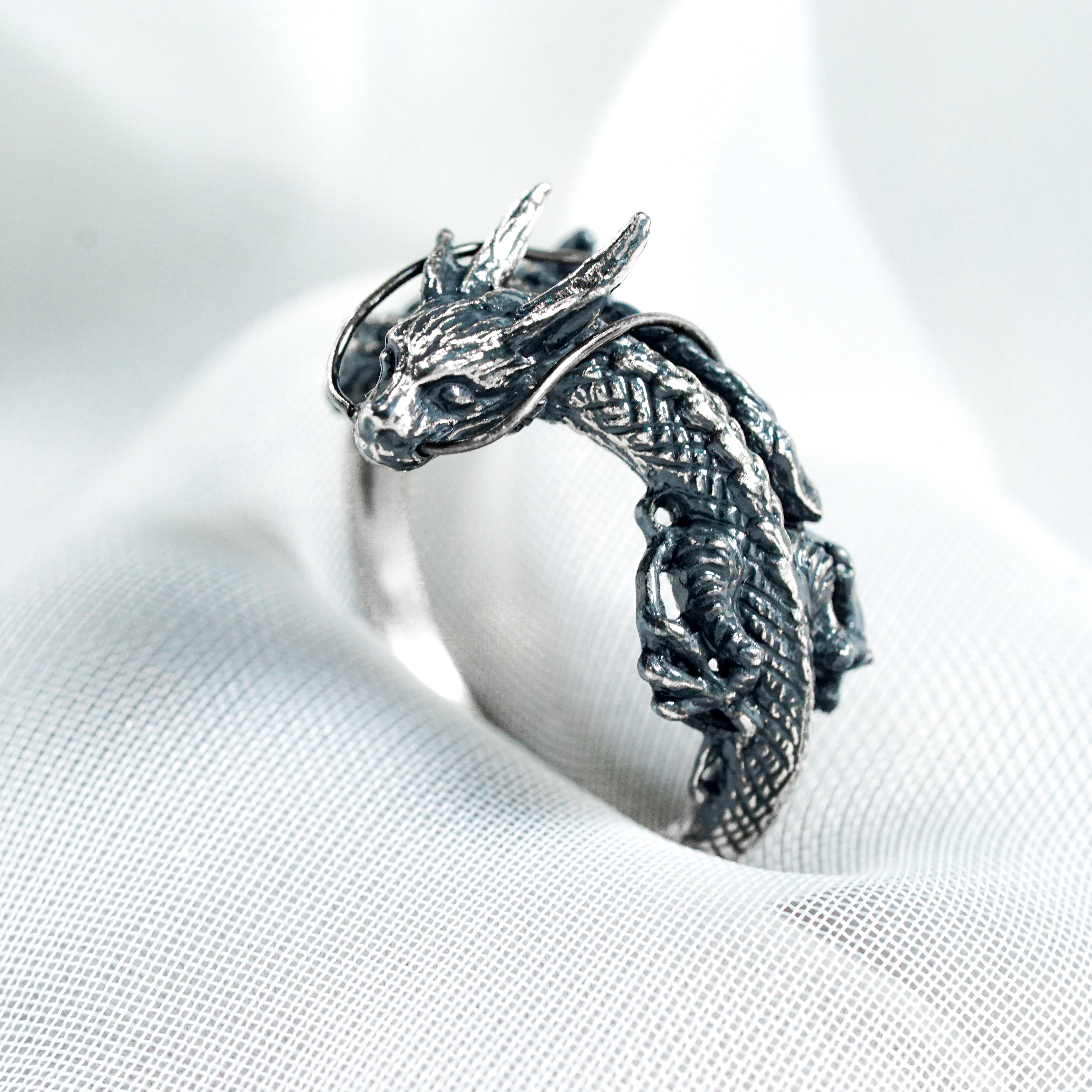 Spirited Away Inspired Haku Ring, Fanmade River Spirit Dragon Ring, Handmade 950 Silver Dragon Spirit Jewelry Spirited Away Inspired Haku Ring
