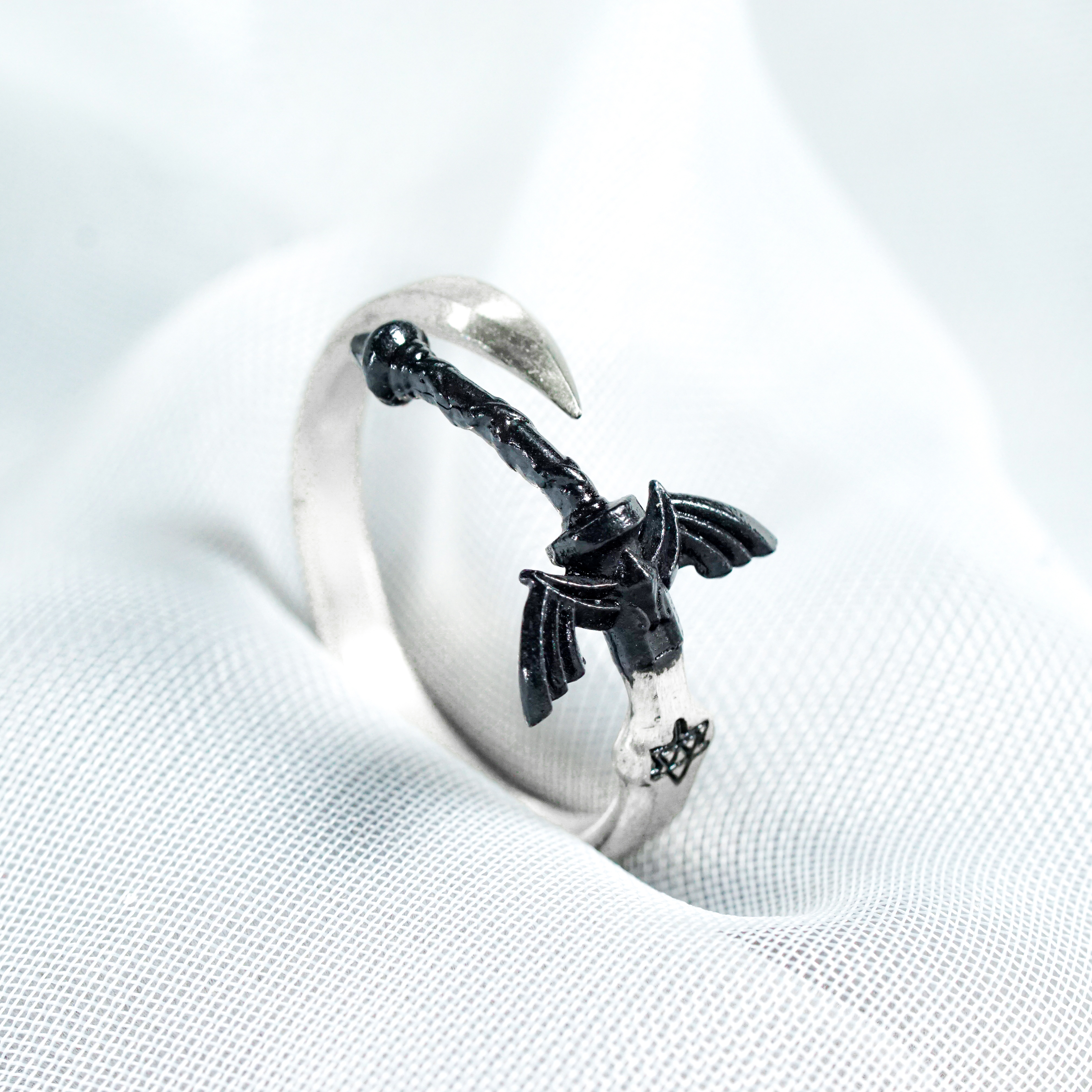 Zelda Master Sword Silver Ring, Handmade 950 Silver, Legend of Zelda TotK Jewelry, Breath of the Wild Ring, Cosplay Link Jewelry