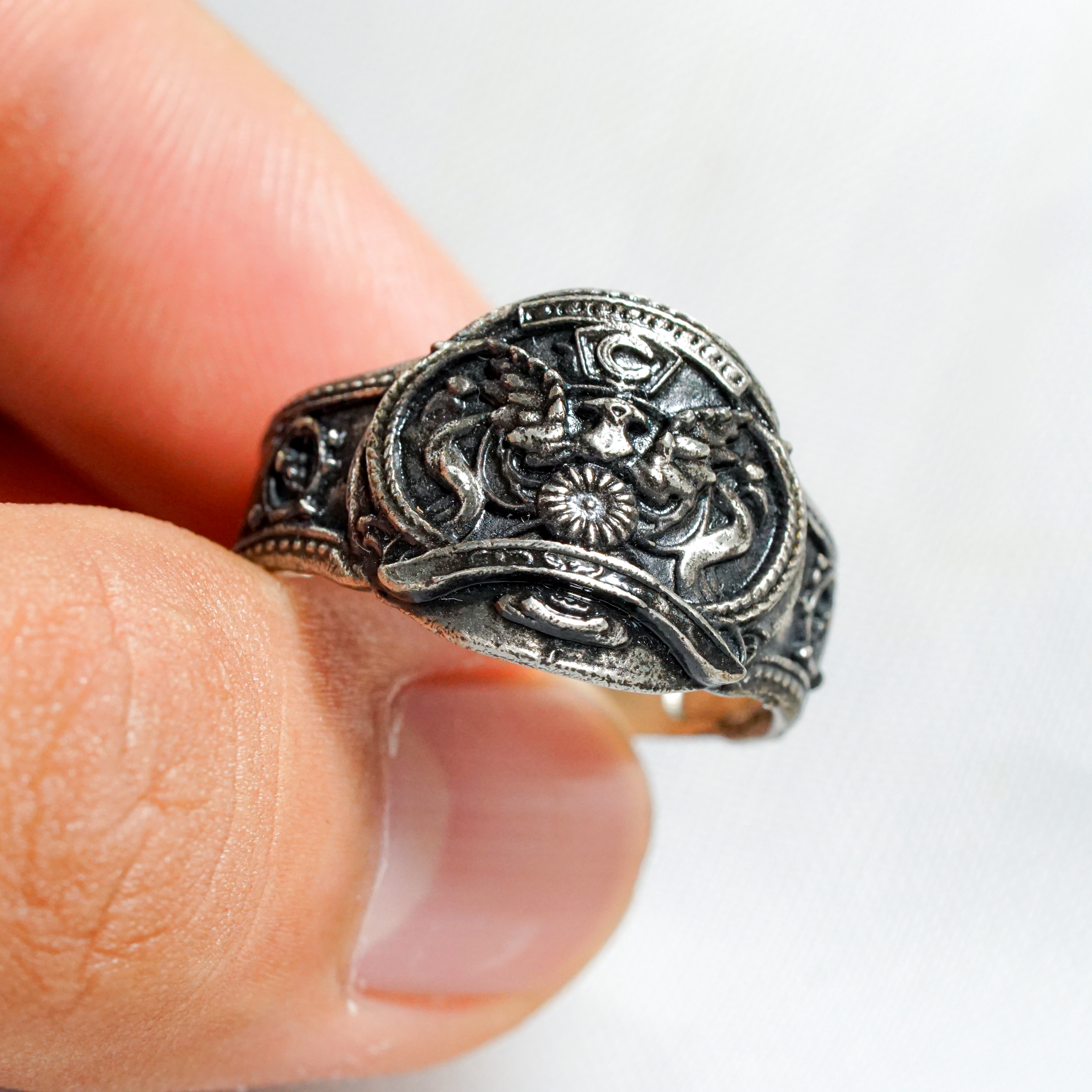 Final Fantasy VII Champion Belt Ring, Handmade Silver 950 Jewelry, FF7 Rebirth Accessory for Fans and Cosplayers
